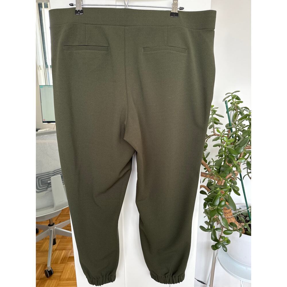 Loft Women's Olive Green Pull-On Stretch Tapered Jogger Dress Pants, Size XL,EUC - Picture 3 of 6